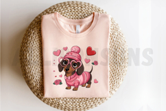 Valentine Dachshund Dog PNG, Sausage Dog Sublimation PNG Product Image 2
