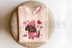 Valentine Dachshund Dog PNG, Sausage Dog Sublimation PNG Product Image 2