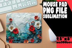 Elegant 3D Marble and Flower Mouse Pad for Sublimation Product Image 1
