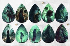 Mystic Halloween | 10 Teardrop earring sublimation designs Product Image 2