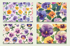 Cute Pansy Floral Garden Cutting Boards sublimation Design Product Image 2