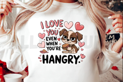 Hangry Dog Valentines Day Design Funny Cartoon Illustration Product Image 2