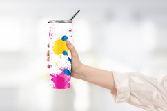 Colorful abstract splashes tumbler wrap sublimation design Product Image 2