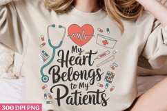 My heart belong to my patients PNG, Nurse Sublimation PN Product Image 3