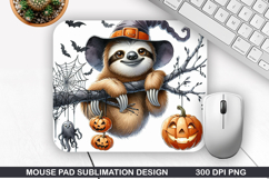 Sloth Mouse Pad Sublimation, Halloween Mouse Pad PNG Product Image 1