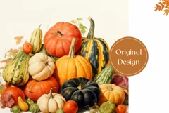 Watercolor Pumpkins Sublimation PNG, Pumpkins Tumbler Design Product Image 2
