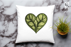 Green Leaf Heart Hand Drawn Clipart Sublimation PNG Product Image 3