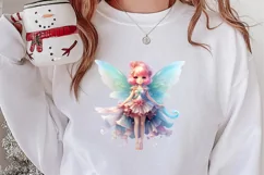Pink Christmas Fairy Clipart Sublimation, Fairy Christmas Product Image 2