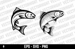 Illustration of a salmon isolated on white background. Product Image 2