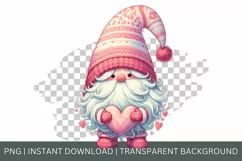 Valentine gnome clipart, watercolor gnomes sublimation Product Image 2