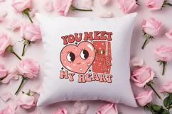 You meet my heart SVG, Retro Valentine SVG Product Image 2