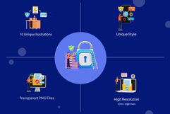 Data Security System 3D Illustration Pack Product Image 2