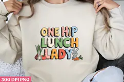 ONE HIP LUNCH LADY PNG, Lunch Lady Sublimation PNG Product Image 1