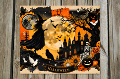 Retro Halloween | vintage Skinny tumbler sublimation design Product Image 2