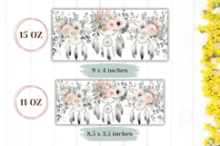 Dreamcatcher Mug Wrap, Floral Mug Design, Boho Mug Template Product Image 2