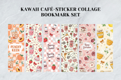 Kawaii Café Sticker Collage Bookmark Set,Cute Coffee Pastry Product Image 2