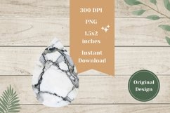 White Marble Teardrop Earring, Marble Earrings Sublimation Product Image 2