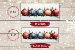Christmas Baubles Mug Design, Winter Mug Wrap Product Image 2