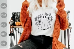 Boo with Flowers SVG Cut Files/ Halloween SVG Cut Files Product Image 3