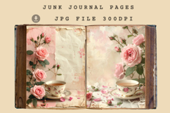 Rose junk journal digital paper, floral vintage cottagecore Product Image 2