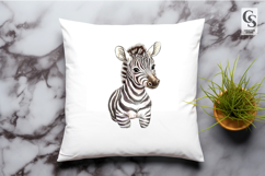 Cute Zebra Watercolor Safari Animal Clipart Sublimation PNG Product Image 2