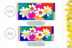 Pop Art Mug Wrap Design, Abstract Flowers Mug Sublimation Product Image 2