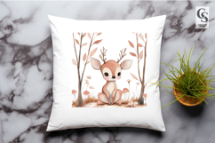 Cute Baby Deer Watercolor Clipart Sublimation PNG Product Image 3