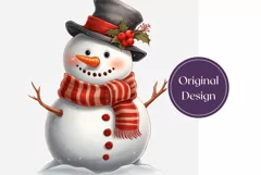Christmas Tumbler Wrap Design, Snowman Tumbler Sublimation Product Image 2