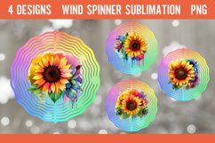 Colorful Sunflower Wind Spinner Sublimation PNG Product Image 1