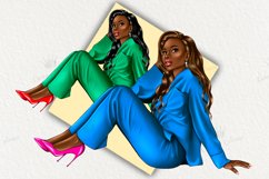 Black Skin Woman, Black Girl Magic PNG, Planner Sticker Kit Product Image 2