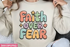 Faith over fear PNG, Retro Christian Sublimatio Product Image 2