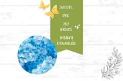 Blue Hydrangea Round Earrings, Nature Earrings PNG Product Image 2