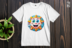 Cute Colorful Sun Cartoon Faces Clipart Sublimation PNG Product Image 2