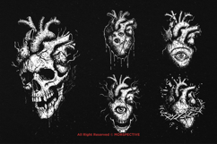 10 Bundle Dark Art Heart Bleeding Soul Skull Death Horror Product Image 3