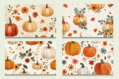 Fall Floral Pumpkins Cutting Boards sublimation Design Product Image 2
