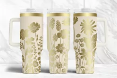 40oz Tumbler laser svg wrap|Wildflowers Butterfly Engraved Product Image 2