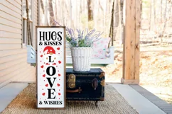 Hugs and kisses love and wishes SVG, Valentine's Day Porch Product Image 2