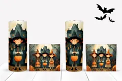 Kids Halloween Tumbler Wrap, Fall Tumbler Design Product Image 2