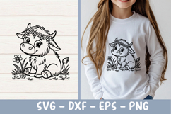 Baby Highland Cow svg|Highland cow clipart|Laser cut svg Product Image 2