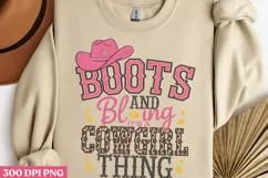 Boots and Bling PNG, Pink Western Sublimation PNG Product Image 1