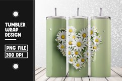 Heart flower Tumbler Wrap | Sublimation | 20 oz Skinny Product Image 1