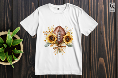 Sunflower Football Bouquet Clipart Sublimation PNG Product Image 2