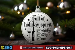Full of holiday spirit whiskey vodka rum SVG, Christmas SVG Product Image 2