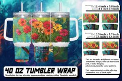 Vintage Floral Tumbler Wrap: Retro Sublimation Designs Product Image 1