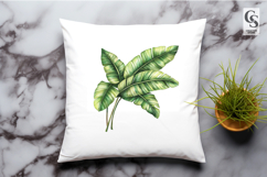 Tropical Banana &amp; Monstera Leaf Clipart Sublimation PNG Product Image 2