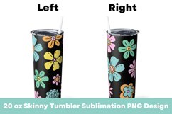 Groovy Flowers Pattern 20 oz Tumbler Sublimation PNG Product Image 2