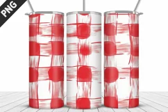 Red Plaid Tumbler Design | Valentine's Day Tumbler Wrap Product Image 3