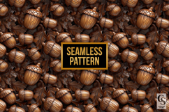 3D Autumn Acorn Pattern Digital Paper Product Image 2