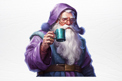 Christmas purple santa claus sublimation PNG Product Image 2