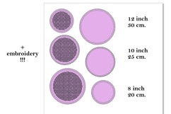 Round basket bases bundle SVG embroidery 8-12 inch Product Image 2